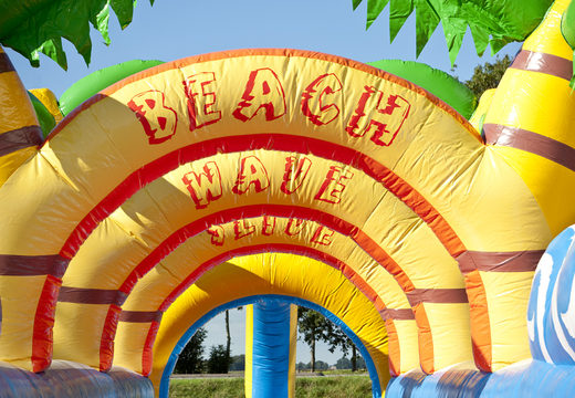 Order an inflatable 18m long belly slide in a beach theme for kids. Buy inflatable belly slides now online at JB Inflatables UK