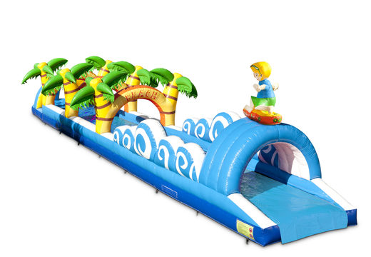 Order an inflatable 18 meter belly slide in a beach theme for your kids. Buy inflatable belly slides now online at JB Inflatables UK