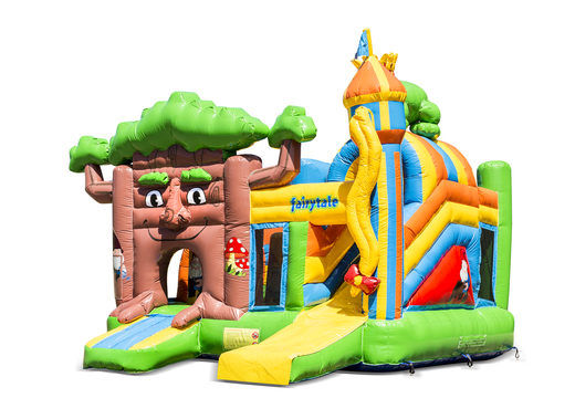Buy an inflatable indoor multiplay bouncy castle in the theme of fairytale with slide for children. Order inflatable bouncy castles online at JB Inflatables UK