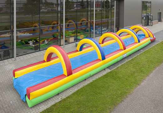 Buy a standard belly slide track 18 meters long with an extra wide track. Order inflatable slides now online at JB Inflatables UK