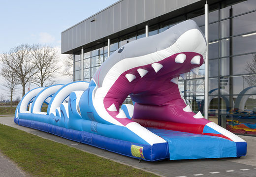 Order an inflatable 18 meter belly slide in shark theme for your kids. Buy inflatable belly slides now online at JB Inflatables UK
