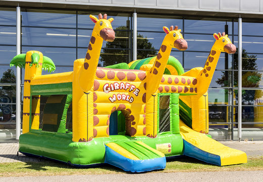 Order medium inflatable giraffe bouncy castle with slide for children. Buy inflatable bouncy castles online at JB Inflatables UK