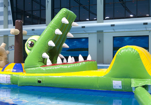 Buy an airtight crocodile-themed inflatable obstacle course with fun 3D objects for both young and old. Order inflatable water attractions now online at JB Inflatables UK