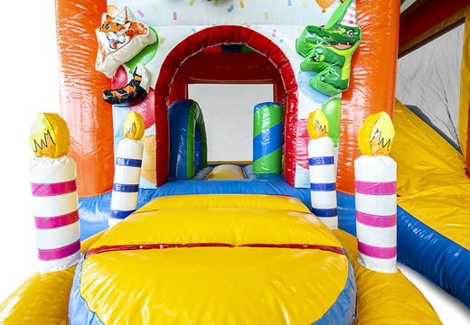 Buy a bounce house in theme party with a slide for children. Order inflatable bounce houses online at JB Inflatables UK