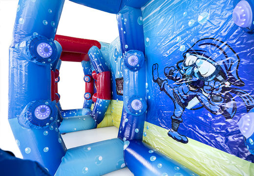 Unique inflatable IPS Ninja Splash with a water sprayer for both young and old. Buy inflatable IPS Ninja attractions online now at JB Inflatables UK 