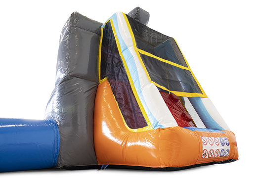 Buy a mini park bounce house with water slide and shark-themed swimming pool for children. Order bounce houses online at JB Inflatables UK