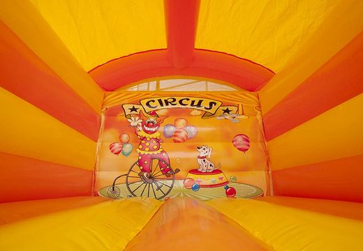 Mini-roofed bouncy castle with circus theme to buy. Order bouncy castles at JB Inflatables UK online
