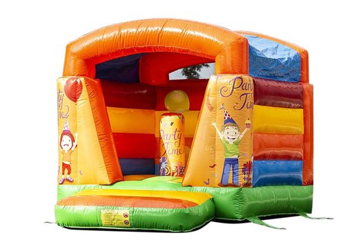 Small inflatable bouncy castle orange for kids for sale in party theme available at JB Inflatables UK online