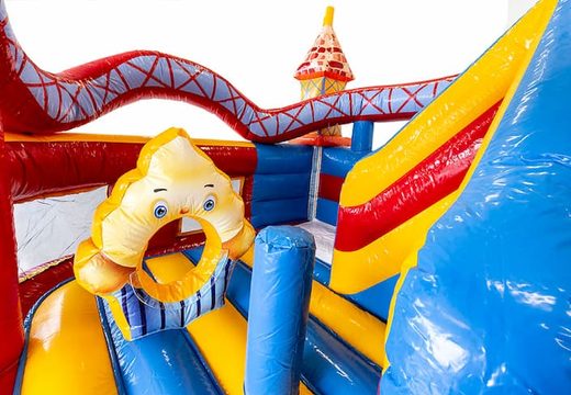 Buy a multifunctional Funcity Rollercoaster bouncer with a slide for children. Order bouncers online at JB Inflatables UK