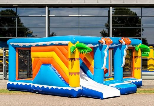 Multiplay indoor sea bouncy castle with a slide for kids. Buy bouncy castles online at JB Inflatables UK