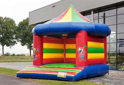 Buy standard carousel bouncy castle in circus theme for children. Order bouncy castles online at JB Inflatables UK