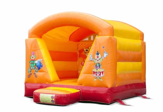 Buy a small inflatable bouncy castle with roof in circus theme for kids. Buy bouncy castles at JB Inflatables UK online