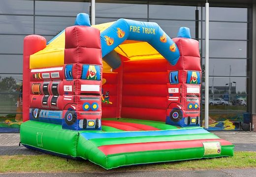 Standard firefighting bouncy castle in striking colors for children for sale. Buy indoor bouncy castle online at JB Inflatables UK