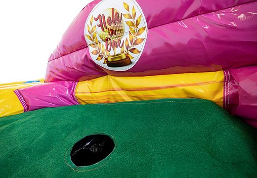 Cheerful colors bouncy castle with golf course