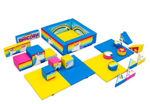 Softplay set XL Unicorn theme colorful blocks to play with